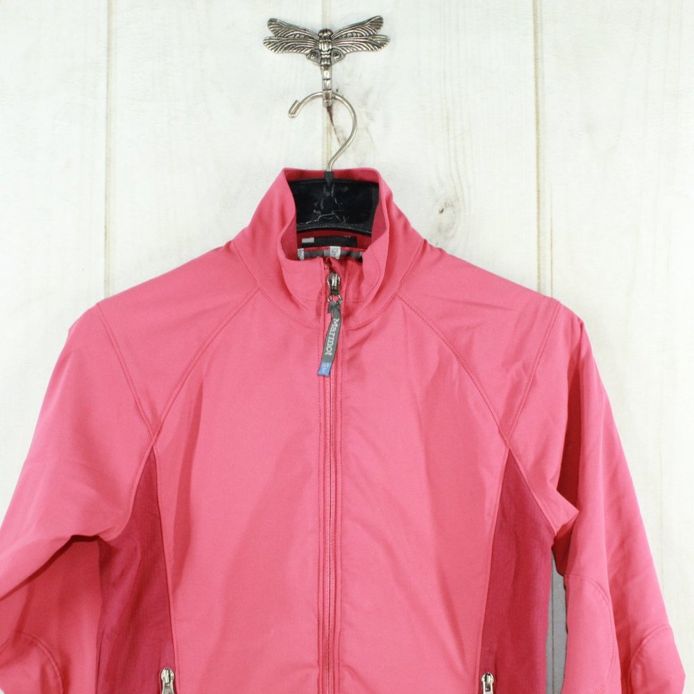 Marmot Pink Nylon Full Zip Lightweight Rain Jacket Size S P - Picture 2 of 10